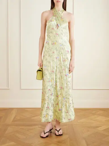 Rixo Dune Floral-embroidered Satin Maxi Dress | Thumbnail 2 Rixo Dune Floral-embroidered Satin Maxi Dress | Thumbnail 2