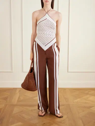SIR. Marais Striped Silk Halterneck Top | Thumbnail 2 SIR. Marais Striped Silk Halterneck Top | Thumbnail 2
