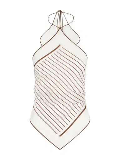 SIR. Marais Striped Silk Halterneck Top | Thumbnail 1 SIR. Marais Striped Silk Halterneck Top | Thumbnail 1