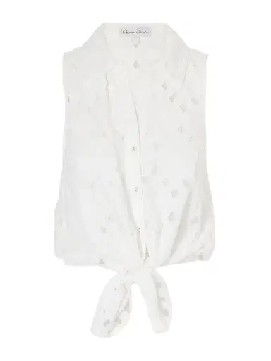 Cara Cara Highland Knotted Embroidered Cotton Blouse | Thumbnail 1 Cara Cara Highland Knotted Embroidered Cotton Blouse | Thumbnail 1