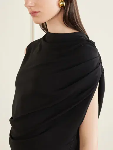 Cult Gaia Celene Cropped Ruched Crepe Top | Thumbnail 4 Cult Gaia Celene Cropped Ruched Crepe Top | Thumbnail 4