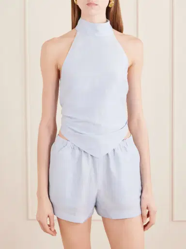 Cult Gaia Bina Linen And Silk-blend Halterneck Top | Thumbnail 3 Cult Gaia Bina Linen And Silk-blend Halterneck Top | Thumbnail 3