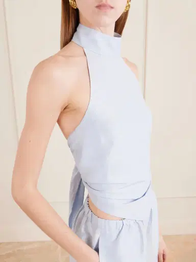 Cult Gaia Bina Linen And Silk-blend Halterneck Top | Thumbnail 5 Cult Gaia Bina Linen And Silk-blend Halterneck Top | Thumbnail 5