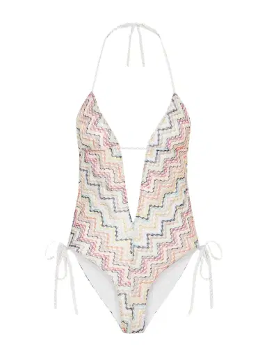 Missoni Striped Crochet-knit Halterneck Swimsuit | Thumbnail 1 Missoni Striped Crochet-knit Halterneck Swimsuit | Thumbnail 1