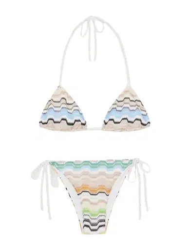 Missoni Mare Striped Metallic Crochet-knit Triangle Bikini | Thumbnail 1 Missoni Mare Striped Metallic Crochet-knit Triangle Bikini | Thumbnail 1
