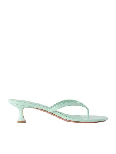 Amina Muaddi Juliette 45 Leather Thong Sandals | Thumbnail 1 Amina Muaddi Juliette 45 Leather Thong Sandals | Thumbnail 1