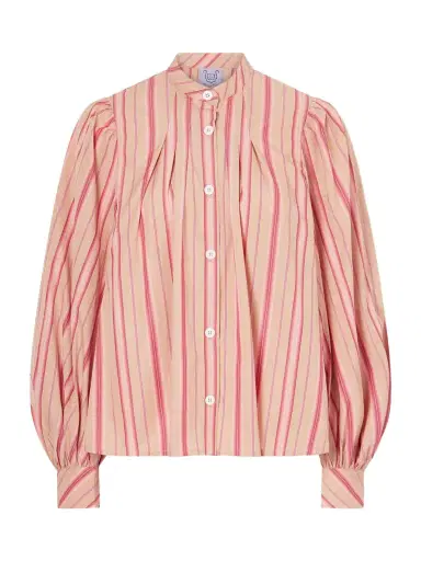 Thierry Colson Yana Striped Cotton-poplin Blouse | Thumbnail 1 Thierry Colson Yana Striped Cotton-poplin Blouse | Thumbnail 1