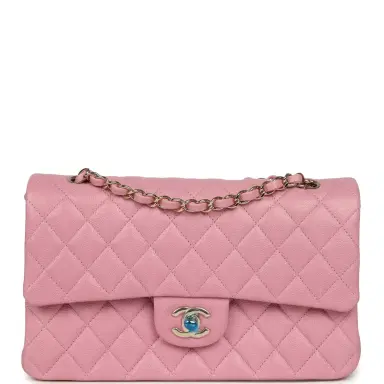 Chanel Chanel Medium Classic Double Flap Bag Pink Shiny Caviar Light Gold Hardware | Thumbnail 1 Chanel Chanel Medium Classic Double Flap Bag Pink Shiny Caviar Light Gold Hardware | Thumbnail 1