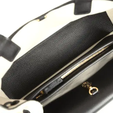 Chanel Chanel Small "Urban Essential" East West Shopping Tote Black Calfskin and White Tweed Boucle Gold Hardware | Thumbnail 9 Chanel Chanel Small "Urban Essential" East West Shopping Tote Black Calfskin and White Tweed Boucle Gold Hardware | Thumbnail 9