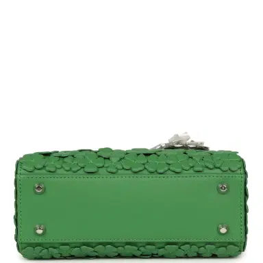 Dior Christian Dior Mini Lady Dior Bag "Clover" Shamrock Lucky Green Lambskin Silver Hardware | Thumbnail 6 Dior Christian Dior Mini Lady Dior Bag "Clover" Shamrock Lucky Green Lambskin Silver Hardware | Thumbnail 6