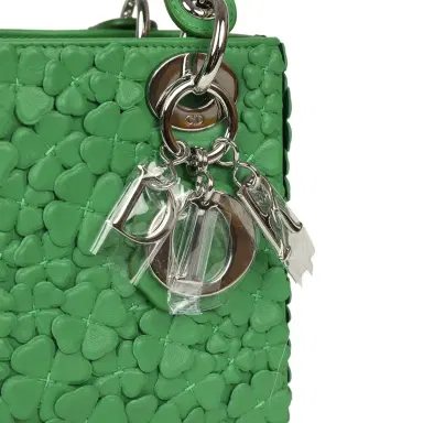 Dior Christian Dior Mini Lady Dior Bag "Clover" Shamrock Lucky Green Lambskin Silver Hardware | Thumbnail 7 Dior Christian Dior Mini Lady Dior Bag "Clover" Shamrock Lucky Green Lambskin Silver Hardware | Thumbnail 7