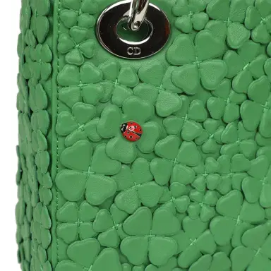 Dior Christian Dior Mini Lady Dior Bag "Clover" Shamrock Lucky Green Lambskin Silver Hardware | Thumbnail 8 Dior Christian Dior Mini Lady Dior Bag "Clover" Shamrock Lucky Green Lambskin Silver Hardware | Thumbnail 8