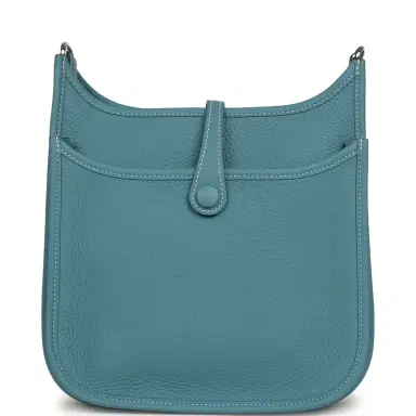 HERMÈS Hermes Evelyne 23 Blue Jean Clemence Palladium Hardware | Thumbnail 4 HERMÈS Hermes Evelyne 23 Blue Jean Clemence Palladium Hardware | Thumbnail 4