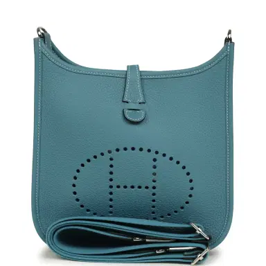 HERMÈS Hermes Evelyne 23 Blue Jean Clemence Palladium Hardware | Thumbnail 1 HERMÈS Hermes Evelyne 23 Blue Jean Clemence Palladium Hardware | Thumbnail 1