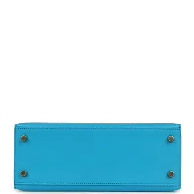 HERMÈS Hermes Kelly Sellier 25 Bleu Frida Chevre Mysore Gold Hardware | Thumbnail 6 HERMÈS Hermes Kelly Sellier 25 Bleu Frida Chevre Mysore Gold Hardware | Thumbnail 6