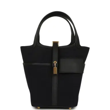 HERMÈS Hermes Picotin Cargo 18 Black Toile Goeland and Swift Gold Hardware | Thumbnail 1 HERMÈS Hermes Picotin Cargo 18 Black Toile Goeland and Swift Gold Hardware | Thumbnail 1