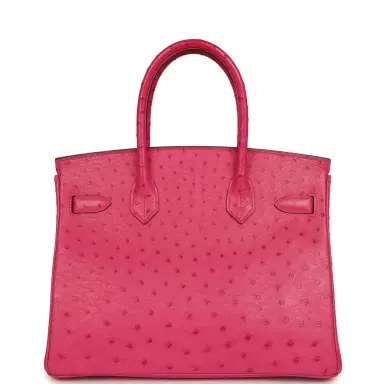 HERMÈS Pre-owned Hermes Birkin 30 Rose Tyrien Ostrich Palladium Hardware | Thumbnail 4 HERMÈS Pre-owned Hermes Birkin 30 Rose Tyrien Ostrich Palladium Hardware | Thumbnail 4