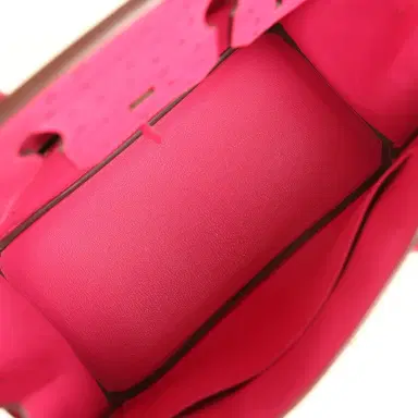 HERMÈS Pre-owned Hermes Birkin 30 Rose Tyrien Ostrich Palladium Hardware | Thumbnail 8 HERMÈS Pre-owned Hermes Birkin 30 Rose Tyrien Ostrich Palladium Hardware | Thumbnail 8