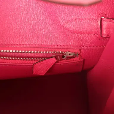 HERMÈS Pre-owned Hermes Birkin 30 Rose Tyrien Ostrich Palladium Hardware | Thumbnail 9 HERMÈS Pre-owned Hermes Birkin 30 Rose Tyrien Ostrich Palladium Hardware | Thumbnail 9