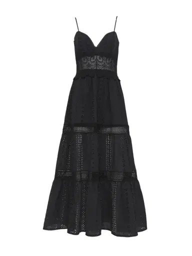 Loretta Caponi Demi Macrame Intarsia Midi Dress | Thumbnail 1 Loretta Caponi Demi Macrame Intarsia Midi Dress | Thumbnail 1