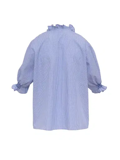 Loretta Caponi Milvia Smocked Cotton Short-Sleeve Blouse | Thumbnail 2 Loretta Caponi Milvia Smocked Cotton Short-Sleeve Blouse | Thumbnail 2