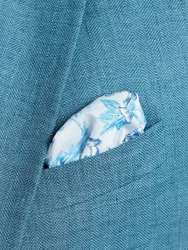Robert Graham Men's Fawler Woven Linen-Virgin Wool Sportcoat - Light Blue | Thumbnail 6 Robert Graham Men's Fawler Woven Linen-Virgin Wool Sportcoat - Light Blue | Thumbnail 6