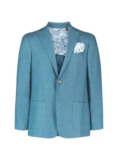 Robert Graham Men's Fawler Woven Linen-Virgin Wool Sportcoat - Light Blue | Thumbnail 1 Robert Graham Men's Fawler Woven Linen-Virgin Wool Sportcoat - Light Blue | Thumbnail 1