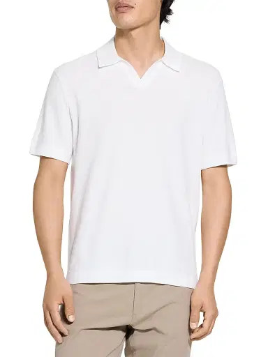 Theory Men's Brenan Textured Polo Shirt - White - Size XXL | Thumbnail 1 Theory Men's Brenan Textured Polo Shirt - White - Size XXL | Thumbnail 1