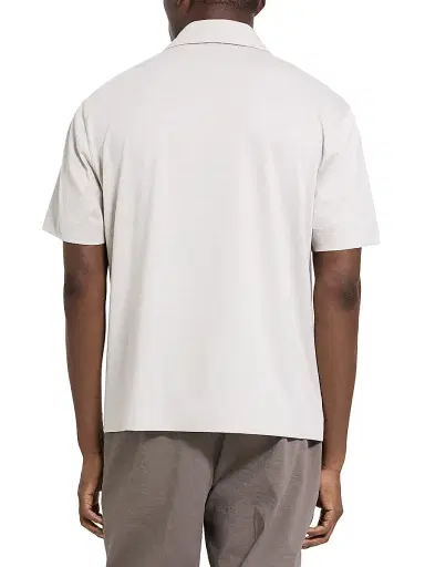 Theory Men's Striped Cotton-Blend Relaxed Shirt - Silver Cloud | Thumbnail 5 Theory Men's Striped Cotton-Blend Relaxed Shirt - Silver Cloud | Thumbnail 5