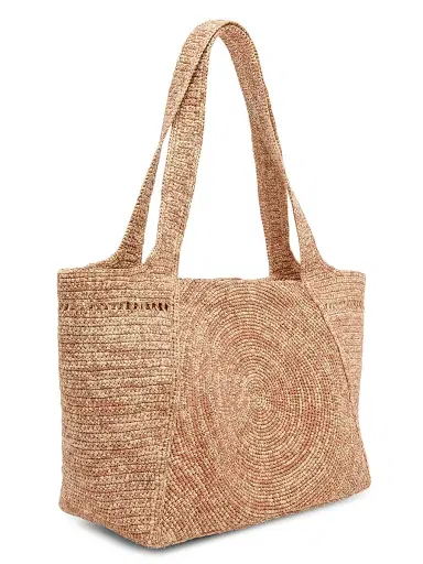 Stella McCartney Women's Salt & Pepper Crocheted Raffia Tote Bag - Natural Teak | Thumbnail 4 Stella McCartney Women's Salt & Pepper Crocheted Raffia Tote Bag - Natural Teak | Thumbnail 4
