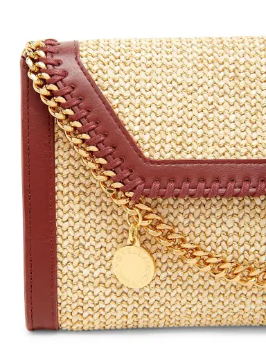 Stella McCartney Women's Falabella Chain-Trimmed Raffia Wallet - Natural Cherry | Thumbnail 5 Stella McCartney Women's Falabella Chain-Trimmed Raffia Wallet - Natural Cherry | Thumbnail 5
