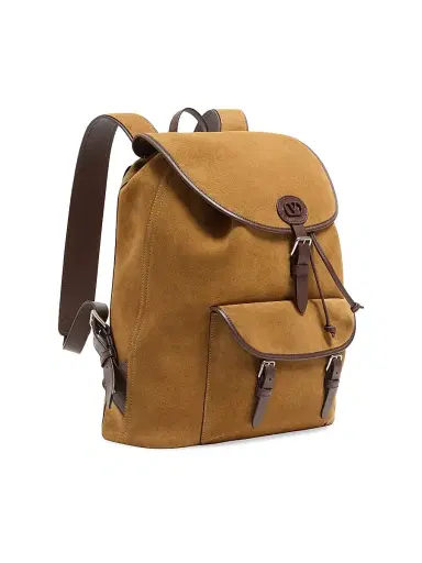 Valentino Garavani Men's Antibes Suede Backpack - Testa Di Moro | Thumbnail 3 Valentino Garavani Men's Antibes Suede Backpack - Testa Di Moro | Thumbnail 3