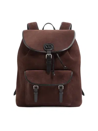 Valentino Garavani Men's Antibes Suede Backpack - Testa Di Moro | Thumbnail 6 Valentino Garavani Men's Antibes Suede Backpack - Testa Di Moro | Thumbnail 6