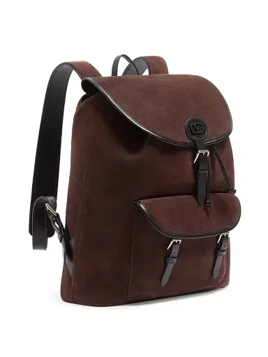 Valentino Garavani Men's Antibes Suede Backpack - Testa Di Moro | Thumbnail 8 Valentino Garavani Men's Antibes Suede Backpack - Testa Di Moro | Thumbnail 8