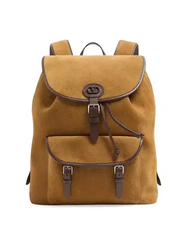 Valentino Garavani Men's Antibes Suede Backpack - Testa Di Moro | Thumbnail 1 Valentino Garavani Men's Antibes Suede Backpack - Testa Di Moro | Thumbnail 1