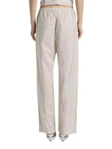 Simkhai Women's Gingham Drawstring Pants - Sand Gingham | Thumbnail 5 Simkhai Women's Gingham Drawstring Pants - Sand Gingham | Thumbnail 5