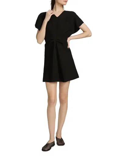 A.L.C. Women's Leni Linen-Blend Minidress - Black - Size 14 | Thumbnail 2 A.L.C. Women's Leni Linen-Blend Minidress - Black - Size 14 | Thumbnail 2