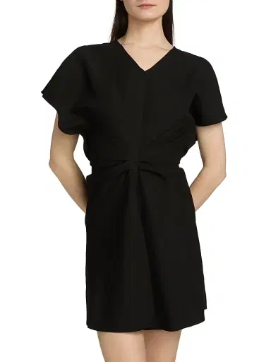 A.L.C. Women's Leni Linen-Blend Minidress - Black - Size 14 | Thumbnail 3 A.L.C. Women's Leni Linen-Blend Minidress - Black - Size 14 | Thumbnail 3