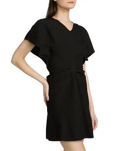 A.L.C. Women's Leni Linen-Blend Minidress - Black - Size 14 | Thumbnail 4 A.L.C. Women's Leni Linen-Blend Minidress - Black - Size 14 | Thumbnail 4