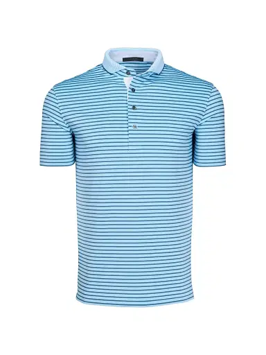 Greyson Men's Macabee Striped Polo Shirt - Wolf Blue Vintage | Thumbnail 1 Greyson Men's Macabee Striped Polo Shirt - Wolf Blue Vintage | Thumbnail 1