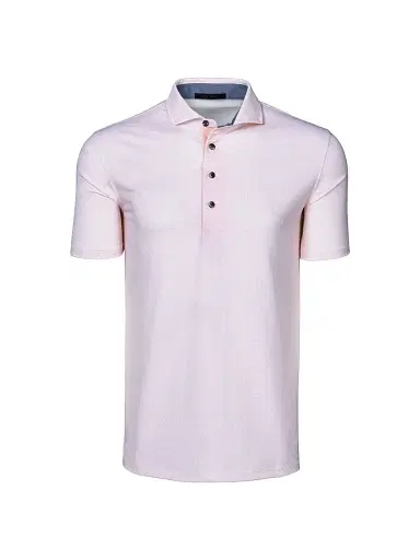 Greyson Men's Ghost Thistle Micro-Star Print Polo Shirt - Pink Sky - Size Large | Thumbnail 1 Greyson Men's Ghost Thistle Micro-Star Print Polo Shirt - Pink Sky - Size Large | Thumbnail 1