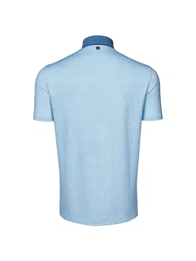 Greyson Men's Guardian Printed Polo Shirt - Wolf Blue | Thumbnail 2 Greyson Men's Guardian Printed Polo Shirt - Wolf Blue | Thumbnail 2