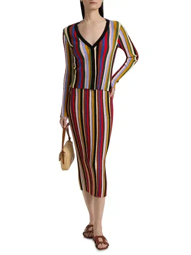 Staud Women's Ezra Striped Cardigan | Thumbnail 2 Staud Women's Ezra Striped Cardigan | Thumbnail 2