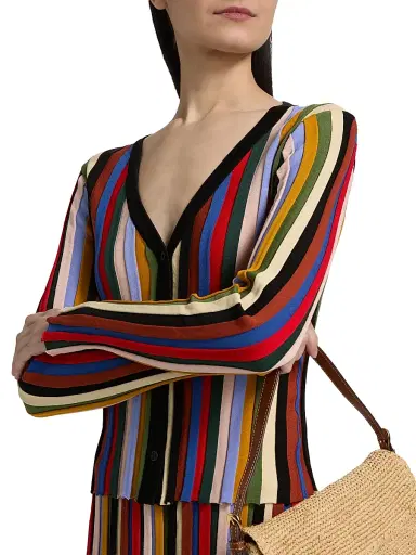 Staud Women's Ezra Striped Cardigan | Thumbnail 6 Staud Women's Ezra Striped Cardigan | Thumbnail 6