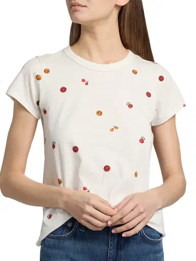 rag & bone Women's Baby Tomato Pima Cotton Jersey T-Shirt - Ecru | Thumbnail 6 rag & bone Women's Baby Tomato Pima Cotton Jersey T-Shirt - Ecru | Thumbnail 6