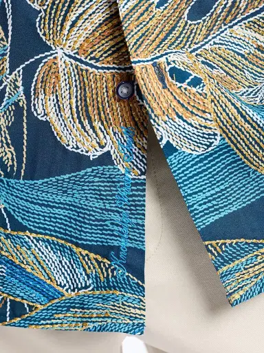 Robert Graham Men's Chorro Embroidered Leaf Print Shirt | Thumbnail 6 Robert Graham Men's Chorro Embroidered Leaf Print Shirt | Thumbnail 6