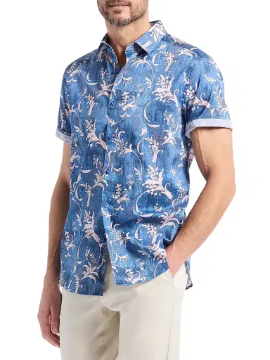 Robert Graham Men's Junipero Woven Short-Sleeve Shirt | Thumbnail 4 Robert Graham Men's Junipero Woven Short-Sleeve Shirt | Thumbnail 4