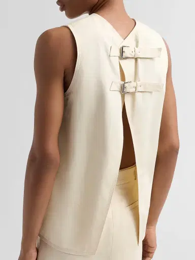 Proenza Schouler Women's Nerina Cotton Drill Top - Marzipan - Size 12 | Thumbnail 5 Proenza Schouler Women's Nerina Cotton Drill Top - Marzipan - Size 12 | Thumbnail 5