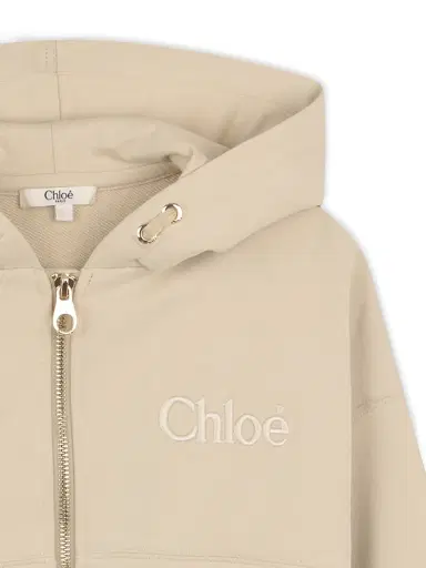 Chloé Little Girl's & Girl's Logo Zip-Front Hoodie - Light Lime | Thumbnail 3 Chloé Little Girl's & Girl's Logo Zip-Front Hoodie - Light Lime | Thumbnail 3
