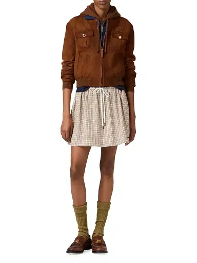 Miu Miu Women's Waxed Suede Jacket | Thumbnail 2 Miu Miu Women's Waxed Suede Jacket | Thumbnail 2